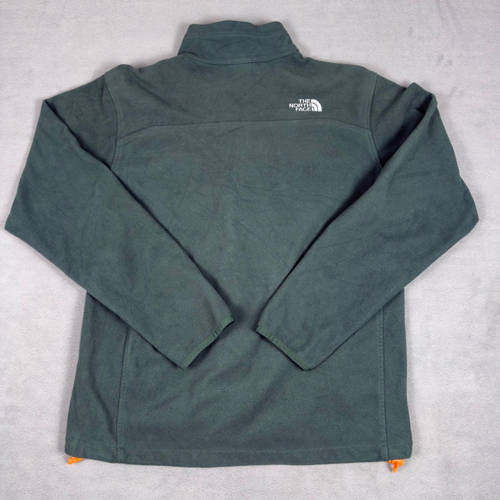 The North Face Mens Full Zip Fleece Jacket Green Orange Trim Medium - Picture 2 of 7